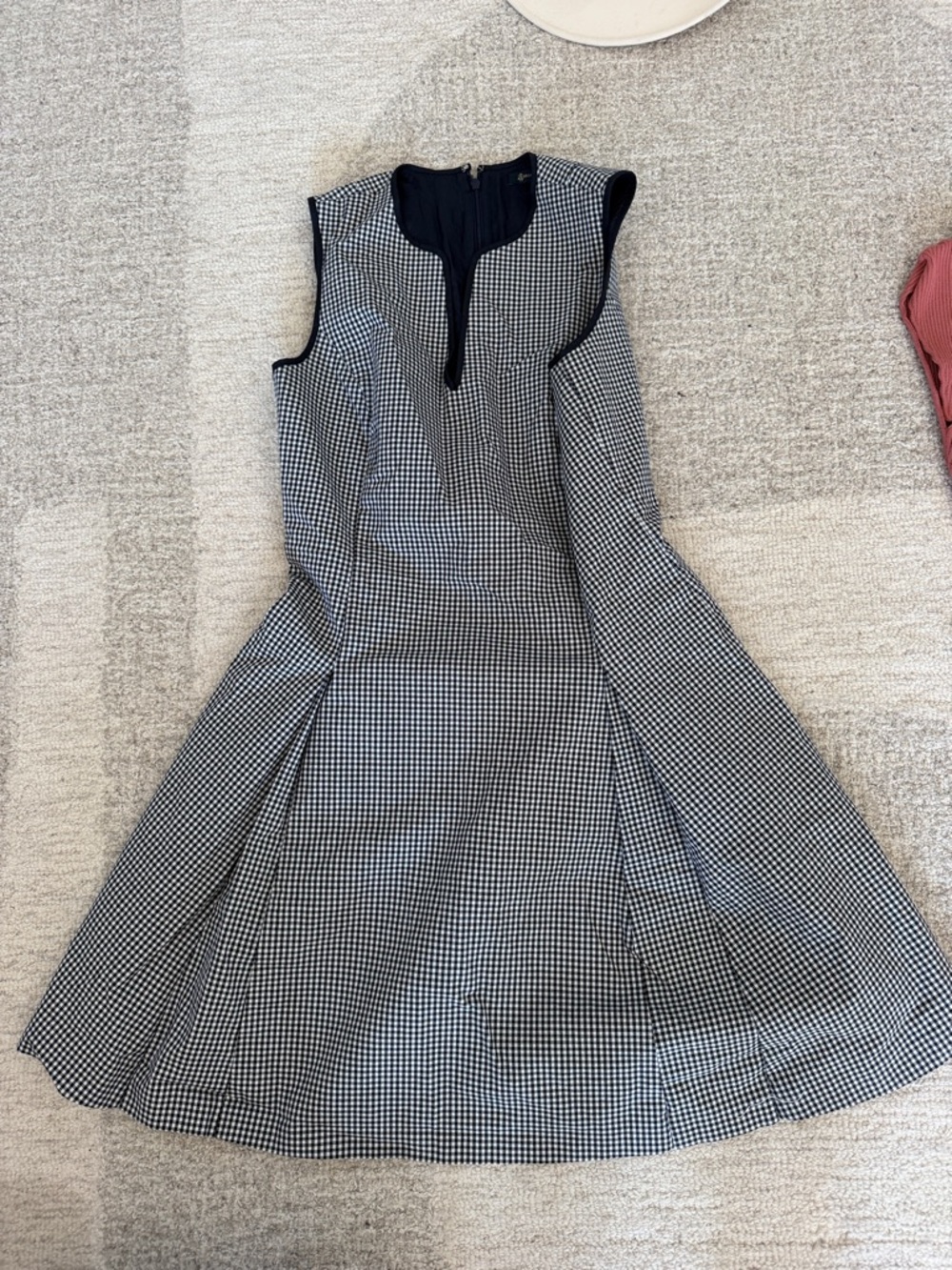 Brooks Brothers Black and White Gingham Midi Dress